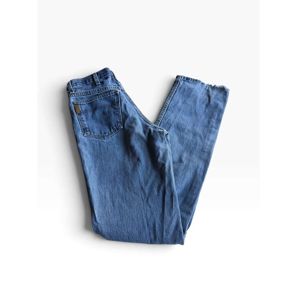 Cinch Jeans Men 28x36 Blue Good Distressed Hem Straight Bootcut Ranch MB90530002